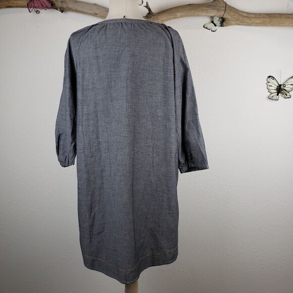 Levi 100% cotton gray popover tunic shirtdress - Picture 4 of 8